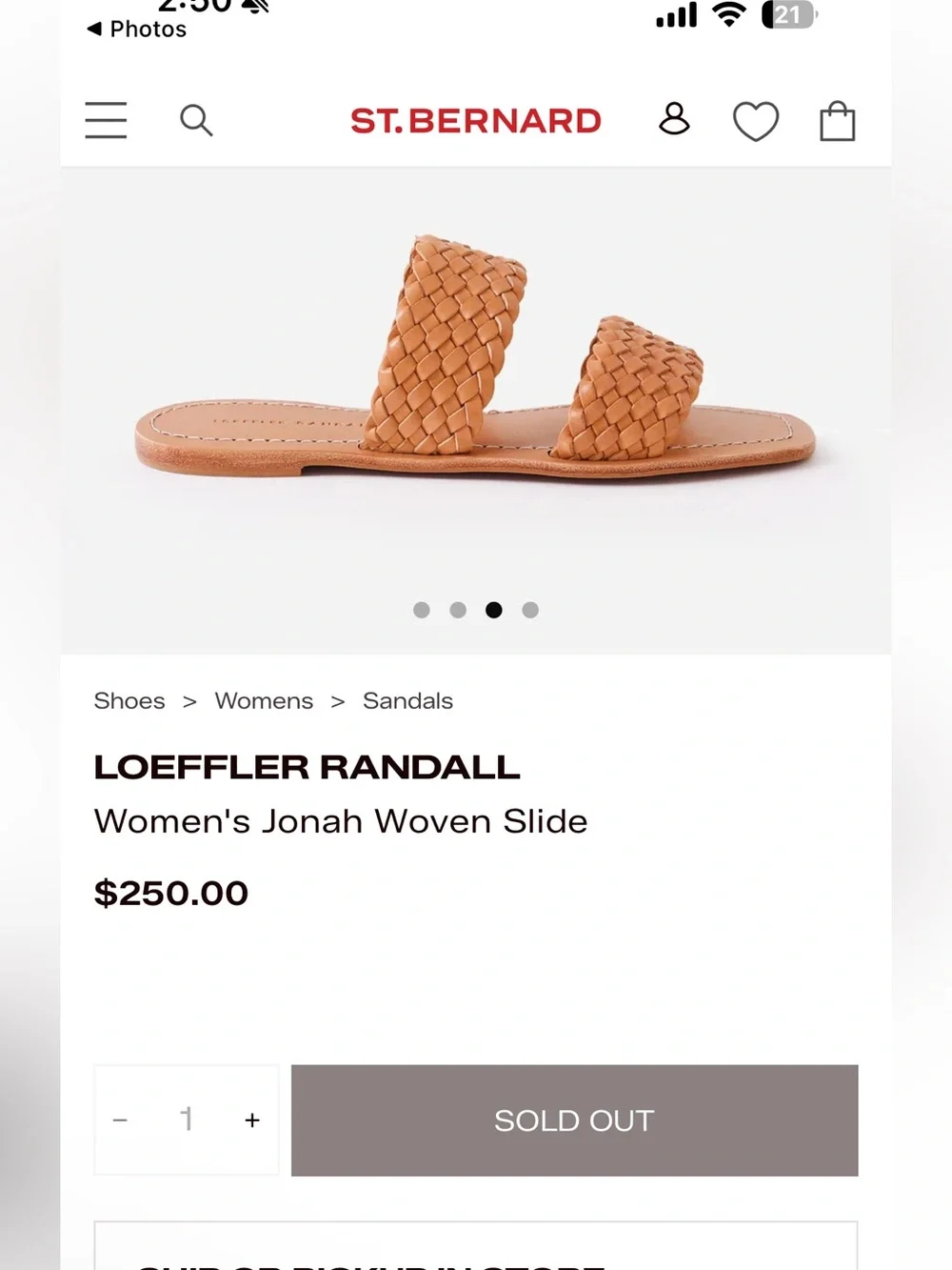 Loeffler Randall Jonah Woven Leather Double Strap Slide Sandals Light Tan Size 8